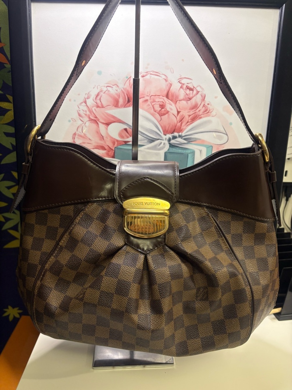 Louis Vuitton Damier Ebene Sistina MM Hobo 2009 Authentic